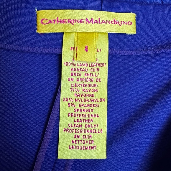 Catherine Malandrino Leather Strapless Mini Dress in Cobalt Blue Size: 4 - Picture 7 of 8